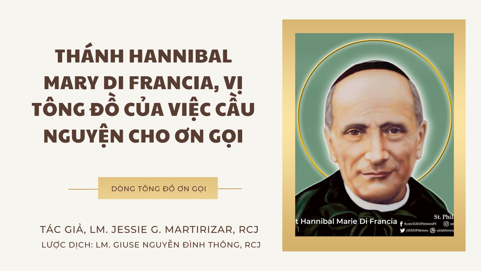 Thánh Hannibal Maria Di Francia, Vị Tông Đồ Của Việc Cầu Nguyện Cho Ơn Gọi